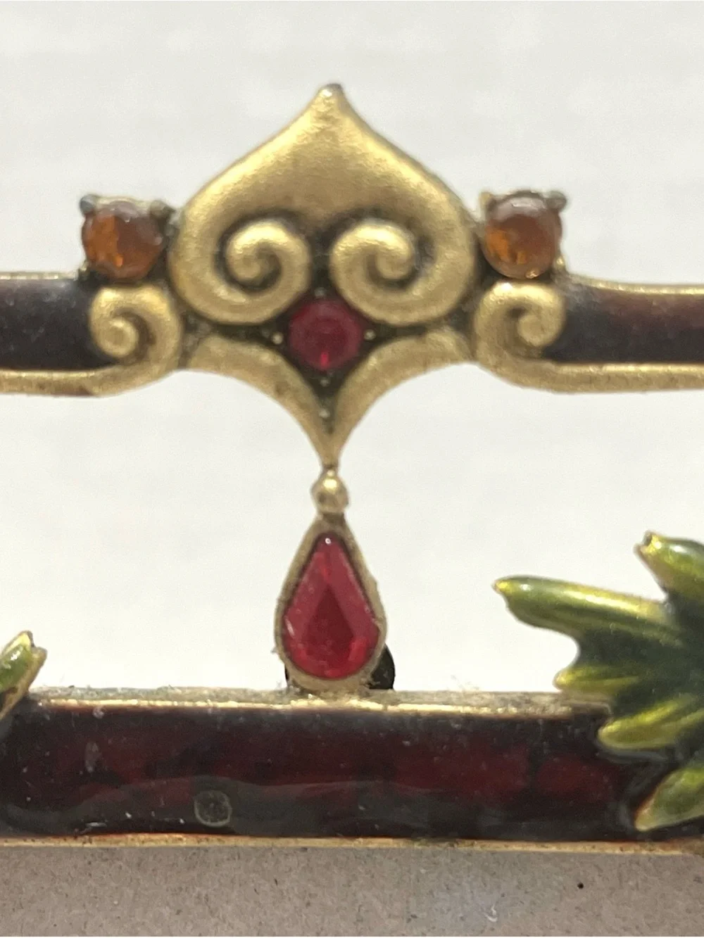 Past Times Elephant Mughal Goldtone  Frame Enamel & Diamante Crystal Accents